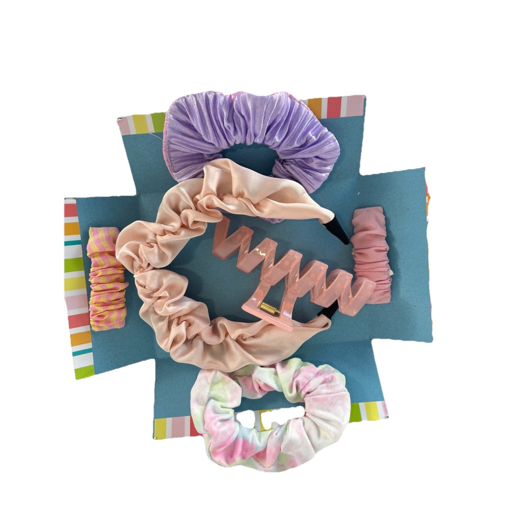Hair Accessories Box Sorprise– Scrunchies, Clips, and Headbands Gift Set